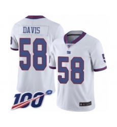 Men's New York Giants #58 Tae Davis Limited White Rush Vapor Untouchable 100th Season Football Jersey