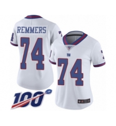 Women's New York Giants #74 Mike Remmers Limited White Rush Vapor Untouchable 100th Season Football Jersey