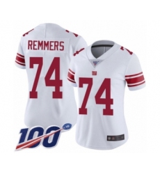 Women's New York Giants #74 Mike Remmers White Vapor Untouchable Limited Player 100th Season Football Jersey