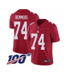 Youth New York Giants #74 Mike Remmers Red Limited Red Inverted Legend 100th Season Football Jersey
