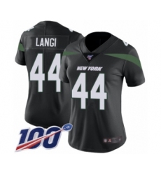 Women's New York Jets #44 Harvey Langi Black Alternate Vapor Untouchable Limited Player 100th Season Football Jersey