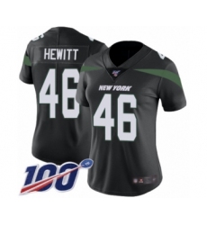 Women's New York Jets #46 Neville Hewitt Black Alternate Vapor Untouchable Limited Player 100th Season Football Jersey