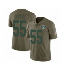 Men's New York Jets #55 Ryan Kalil Limited Olive 2017 Salute to Service Football Jersey