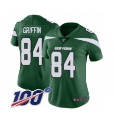 Women's New York Jets #84 Ryan Griffin Green Team Color Vapor Untouchable Limited Player 100th Season Football Jersey