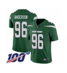 Men's New York Jets #96 Henry Anderson Green Team Color Vapor Untouchable Limited Player 100th Season Football Jersey