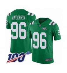 Men's New York Jets #96 Henry Anderson Limited Green Rush Vapor Untouchable 100th Season Football Jersey