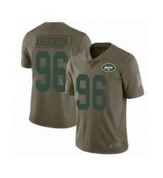 Men's New York Jets #96 Henry Anderson Limited Olive 2017 Salute to Service Football Jersey