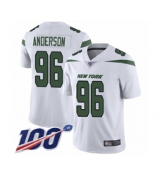 Men's New York Jets #96 Henry Anderson White Vapor Untouchable Limited Player 100th Season Football Jersey