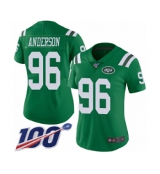 Women's New York Jets #96 Henry Anderson Limited Green Rush Vapor Untouchable 100th Season Football Jersey