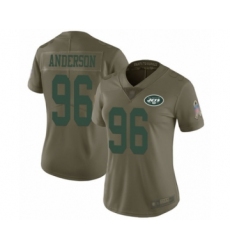Women's New York Jets #96 Henry Anderson Limited Olive 2017 Salute to Service Football Jersey