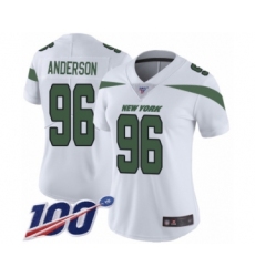 Women's New York Jets #96 Henry Anderson White Vapor Untouchable Limited Player 100th Season Football Jersey