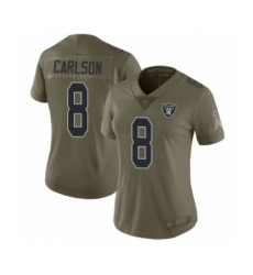 Women's Oakland Raiders #8 Daniel Carlson Limited Olive 2017 Salute to Service Football Jersey