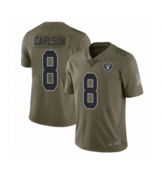 Youth Oakland Raiders #8 Daniel Carlson Limited Olive 2017 Salute to Service Football Jersey