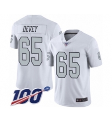 Men's Oakland Raiders #65 Jordan Devey Limited White Rush Vapor Untouchable 100th Season Football Jersey