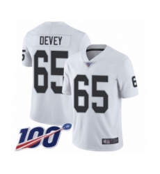 Men's Oakland Raiders #65 Jordan Devey White Vapor Untouchable Limited Player 100th Season Football Jersey