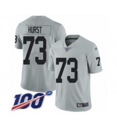 Men's Oakland Raiders #73 Maurice Hurst Limited Silver Inverted Legend 100th Season Football Jersey