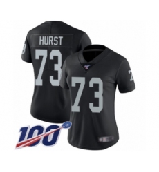 Women's Oakland Raiders #73 Maurice Hurst Black Team Color Vapor Untouchable Limited Player 100th Season Football Jersey