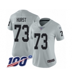 Women's Oakland Raiders #73 Maurice Hurst Limited Silver Inverted Legend 100th Season Football Jersey