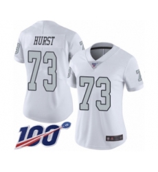 Women's Oakland Raiders #73 Maurice Hurst Limited White Rush Vapor Untouchable 100th Season Football Jersey