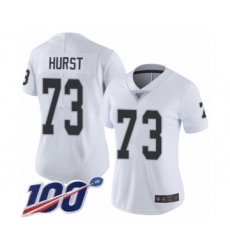 Women's Oakland Raiders #73 Maurice Hurst White Vapor Untouchable Limited Player 100th Season Football Jersey