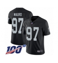 Men's Oakland Raiders #97 Josh Mauro Black Team Color Vapor Untouchable Limited Player 100th Season Football Jersey