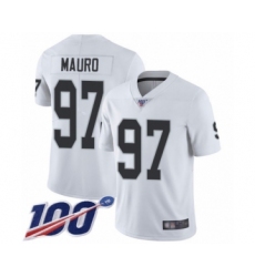 Youth Oakland Raiders #97 Josh Mauro White Vapor Untouchable Limited Player 100th Season Football Jersey