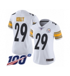 Women's Pittsburgh Steelers #29 Kam Kelly White Vapor Untouchable Limited Player 100th Season Football Jersey