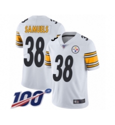 Men's Pittsburgh Steelers #38 Jaylen Samuels White Vapor Untouchable Limited Player 100th Season Football Jersey