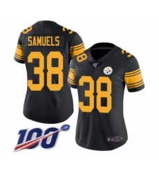 Women's Pittsburgh Steelers #38 Jaylen Samuels Limited Black Rush Vapor Untouchable 100th Season Football Jersey
