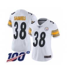 Women's Pittsburgh Steelers #38 Jaylen Samuels White Vapor Untouchable Limited Player 100th Season Football Jersey