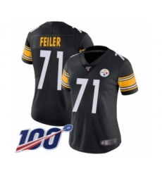 Women's Pittsburgh Steelers #71 Matt Feiler Black Team Color Vapor Untouchable Limited Player 100th Season Football Jersey