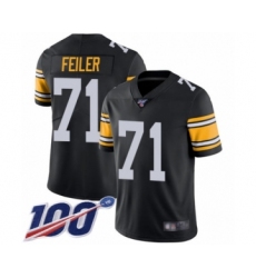 Youth Pittsburgh Steelers #71 Matt Feiler Black Alternate Vapor Untouchable Limited Player 100th Season Football Jersey