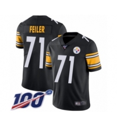 Youth Pittsburgh Steelers #71 Matt Feiler Black Team Color Vapor Untouchable Limited Player 100th Season Football Jersey