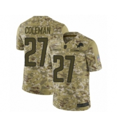 Men's Detroit Lions #27 Justin Coleman Limited Camo 2018 Salute to Service Football Jersey