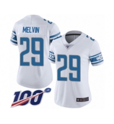 Women's Detroit Lions #29 Rashaan Melvin White Vapor Untouchable Limited Player 100th Season Football Jersey