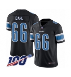 Men's Detroit Lions #66 Joe Dahl Limited Black Rush Vapor Untouchable 100th Season Football Jersey