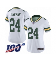 Women's Green Bay Packers #24 Raven Greene White Vapor Untouchable Limited Player 100th Season Football Jersey