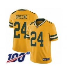 Youth Green Bay Packers #24 Raven Greene Limited Gold Rush Vapor Untouchable 100th Season Football Jersey