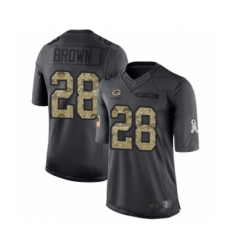 Youth Green Bay Packers #28 Tony Brown Limited Black 2016 Salute to Service Football Jersey