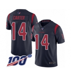 Men's Houston Texans #14 DeAndre Carter Limited Navy Blue Rush Vapor Untouchable 100th Season Football Jersey