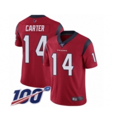 Men's Houston Texans #14 DeAndre Carter Red Alternate Vapor Untouchable Limited Player 100th Season Football Jersey