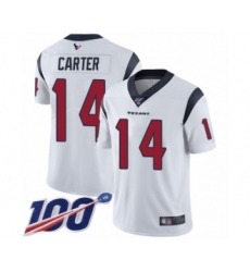 Men's Houston Texans #14 DeAndre Carter White Vapor Untouchable Limited Player 100th Season Football Jersey