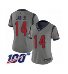 Women's Houston Texans #14 DeAndre Carter Limited Gray Inverted Legend 100th Season Football Jersey