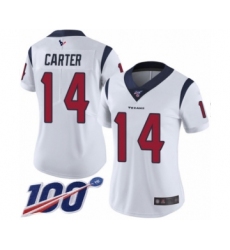 Women's Houston Texans #14 DeAndre Carter White Vapor Untouchable Limited Player 100th Season Football Jersey