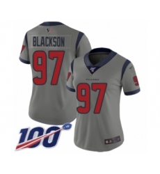 Women's Houston Texans #97 Angelo Blackson Limited Gray Inverted Legend 100th Season Football Jersey