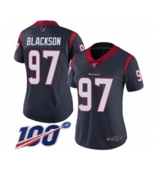 Women's Houston Texans #97 Angelo Blackson Navy Blue Team Color Vapor Untouchable Limited Player 100th Season Football Jersey
