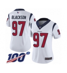Women's Houston Texans #97 Angelo Blackson White Vapor Untouchable Limited Player 100th Season Football Jersey