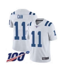 Men's Indianapolis Colts #11 Deon Cain White Vapor Untouchable Limited Player 100th Season Football Jersey