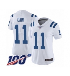 Women's Indianapolis Colts #11 Deon Cain White Vapor Untouchable Limited Player 100th Season Football Jersey