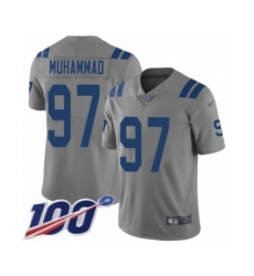 Men's Indianapolis Colts #97 Al-Quadin Muhammad Limited Gray Inverted Legend 100th Season Football Jersey